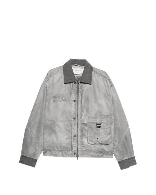 Feng Chen Wang Gray Button-Detail Bomber Jacket for men