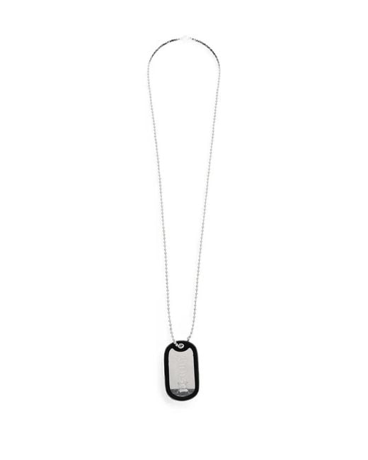 Palm Angels White Tag Pendant Necklace for men