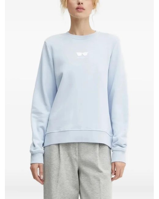 Karl Lagerfeld Blue T-Shirt mit Sonnenbrillen-Stickerei