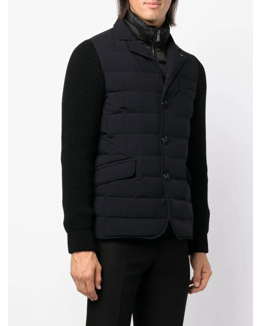 Moorer Black Button-Up Padded Down Jacket for men