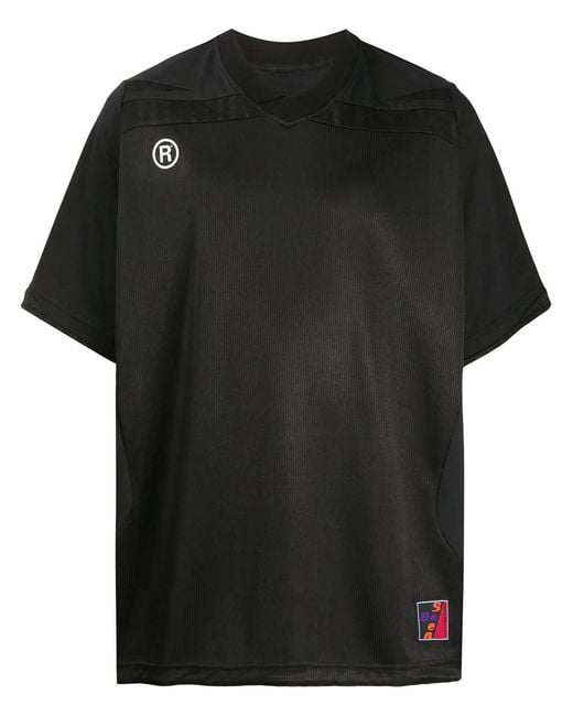 Martine Rose Black Oversized V-Neck T-Shirt for men