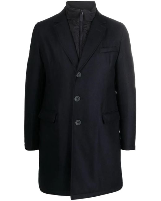 Herno Blue Classic Long Silhouette Coat for men