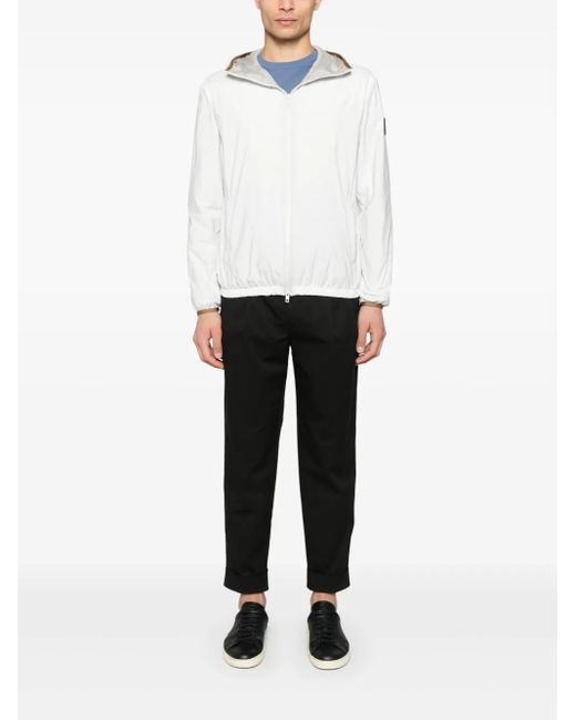 Fay White Logo-Patch Windbreaker for men