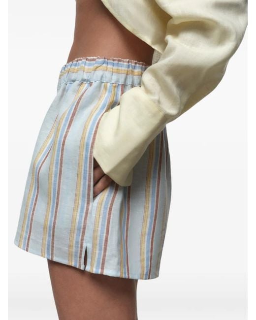 CAYET Blue Anita Striped Shorts