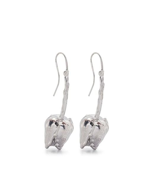 Marni White Tulip Drop Earrings