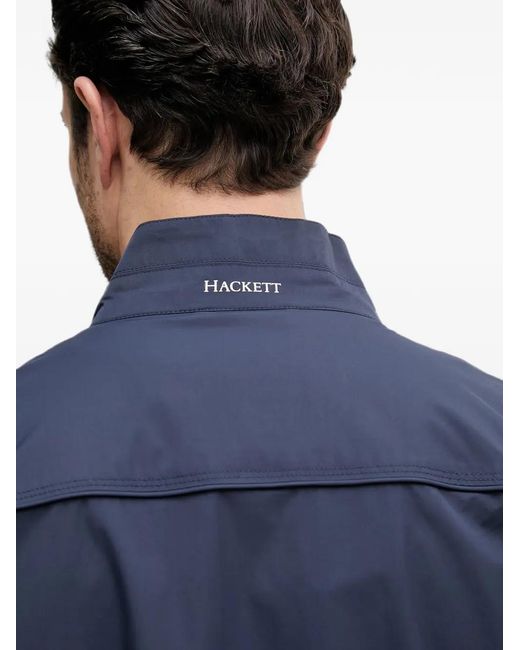Hackett Blue Logo-Embroidered Zip-Up Jacket for men
