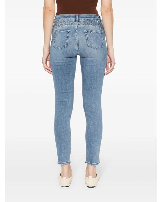 Liu Jo Blue High-Waist Cropped Skinny Jeans