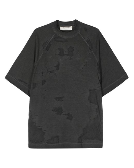 1017 ALYX 9SM Black Distressed Short-sleeve T-shirt for men
