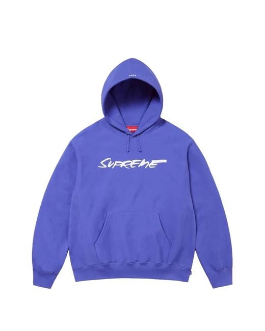 Supreme Blue Futura Embroidered Hoodie for men