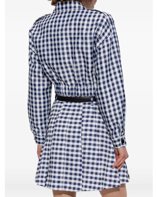 Self-Portrait Blue Plaid Pattern Jacket