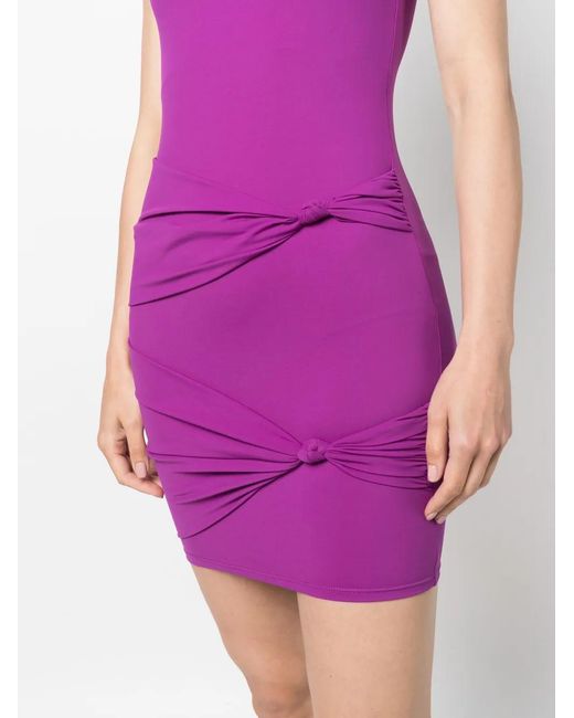 Patrizia Pepe Purple Knot Detail Mini Dress