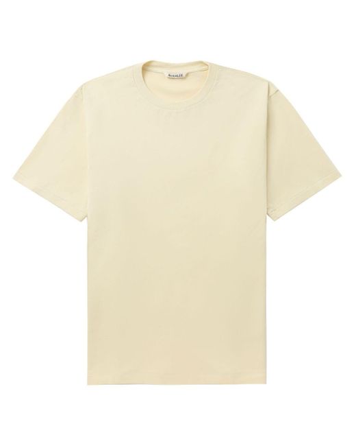 Auralee Natural Crew-neck Cotton T-shirt for men