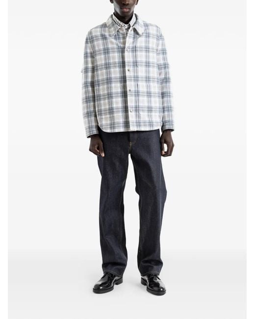 Thom Browne Gray Surchemise À Carreaux for men
