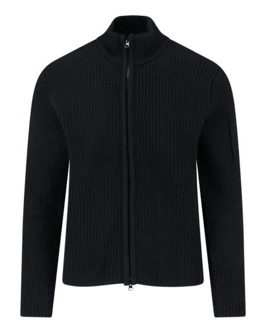 C P Company Black Zip-Fastening Cardigan for men