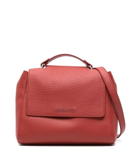 Orciani Red Sveva Soft Leather Tote Bag
