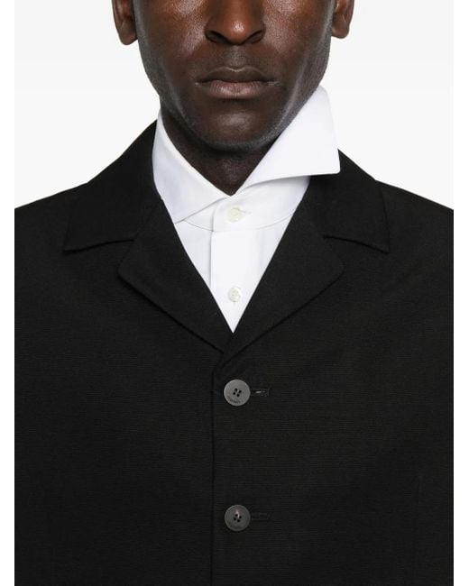 Jacquemus Black Buttoned Collarless Blazer for men