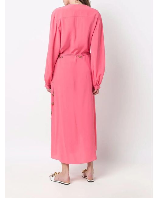 Stella McCartney Pink Organic Silk Belted Dress