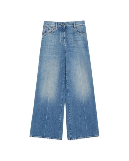 Valentino Garavani Blue Whiskering-Effect Jeans