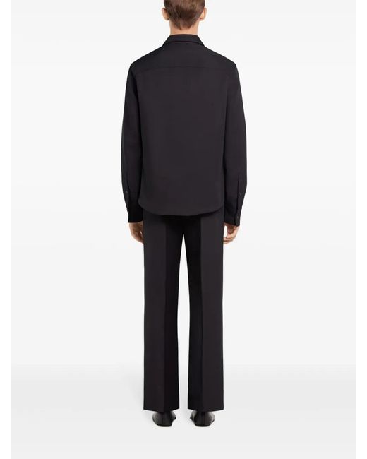 Courreges Blue Zipped Twill Shirt for men