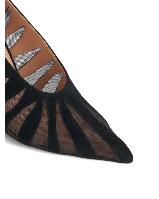 Malone Souliers Black Tippi Panelled Suede Pumps