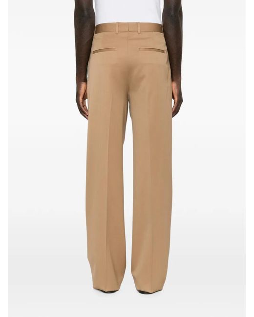 Lardini White Pleated Straight-Leg Trousers for men