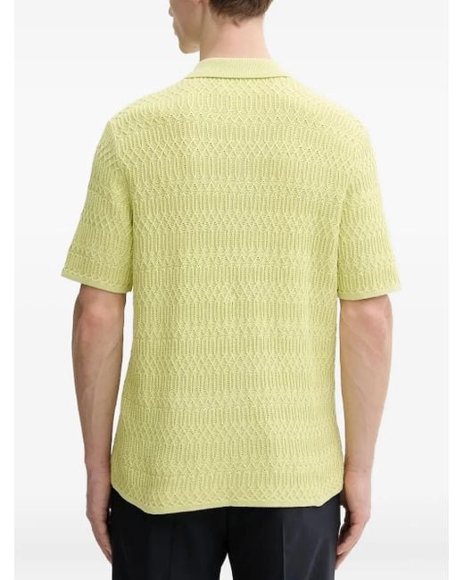 Samsøe & Samsøe Green Textured Buttoned Polo Shirt for men