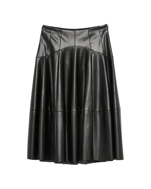 Liu Jo Black Panelled Pleated Skirt