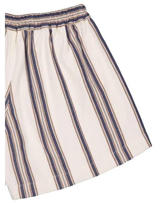 Marrakshi Life Natural Striped Elasticated-waist Shorts