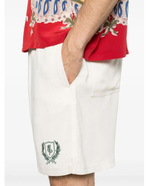 Represent Natural Embroidered-Logo Shorts for men