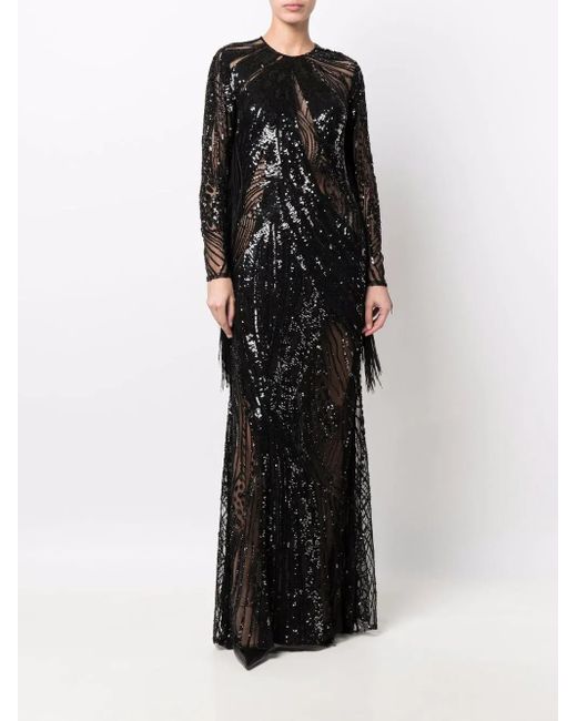 Elie Saab Avondjurk Verfraaid Met Kralen in het Black