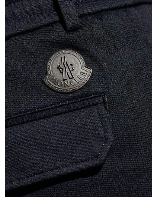 Moncler Blue Logo-Patch Trousers for men