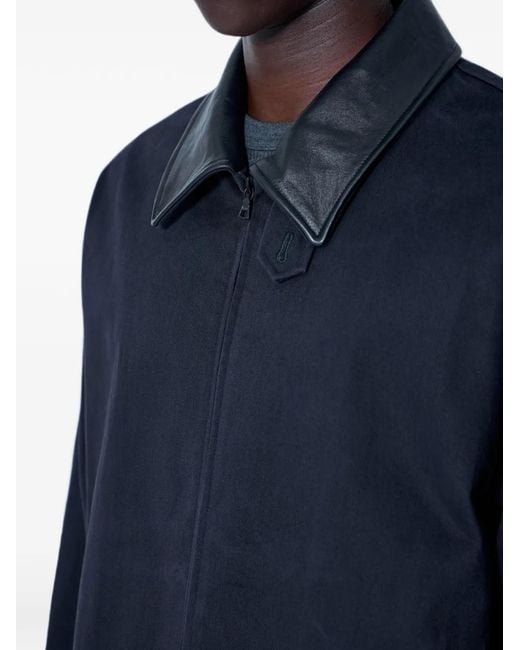 Ssstein Blue Sulfur Zip-Front Spread-Collar Jacket for men