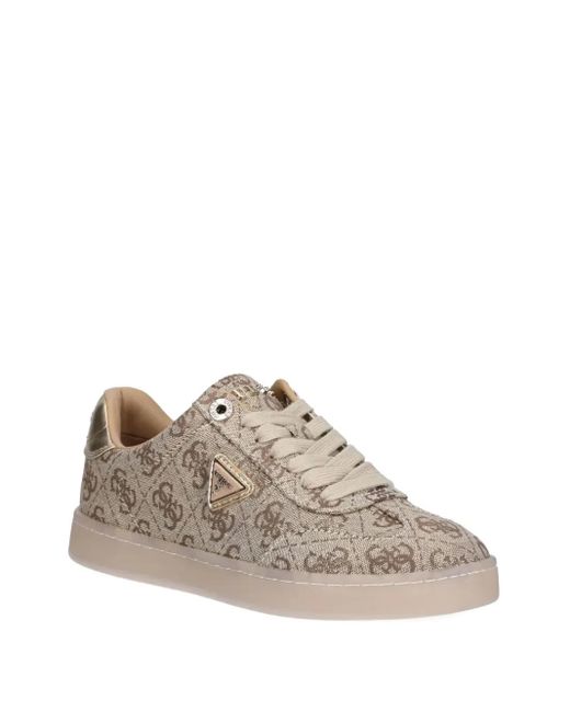 Guess Brown Jazlie Monogram-Embellished Sneakers