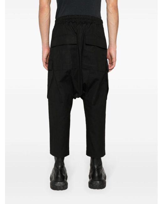 Rick Owens Blue Cropped Drop-crotch Trousers for men