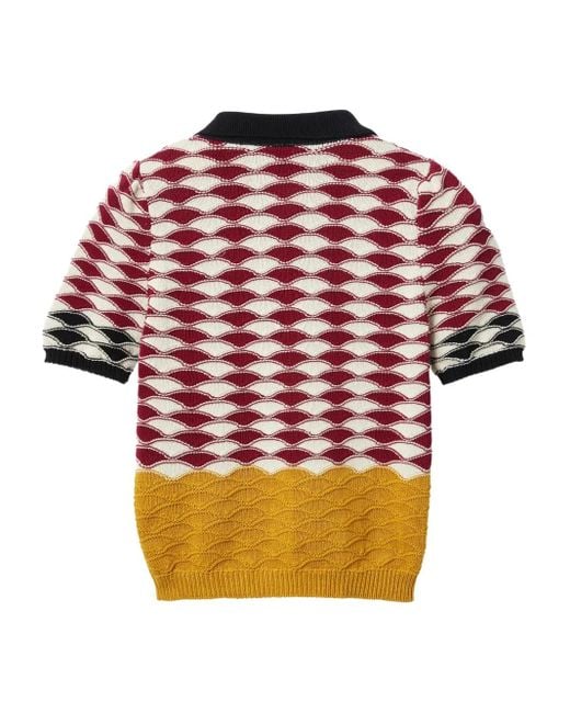 LaDoubleJ Red Sunset Polo Top