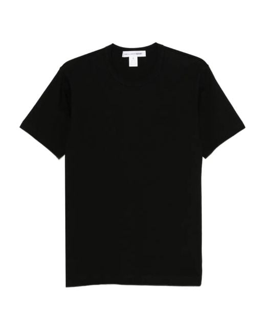 Camiseta de algodón con logo estampado Comme des Garçons de hombre de color Black