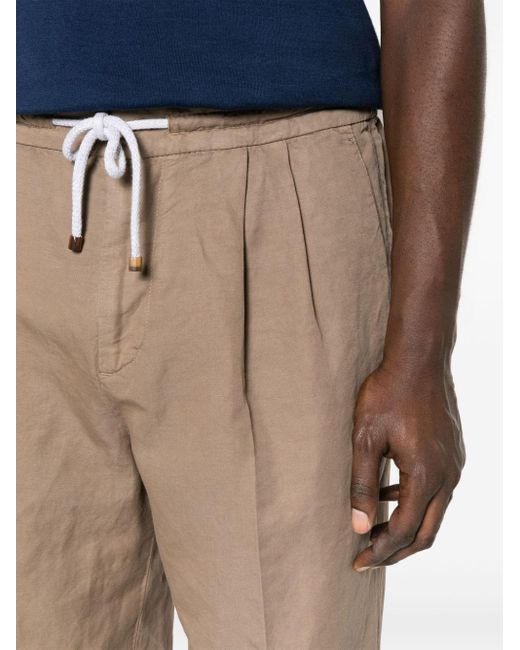 Pantalones rectos con cordones Brunello Cucinelli de hombre de color Natural