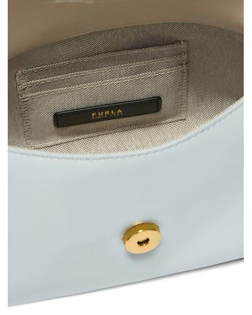 Furla Blue Sfera Trapezoidal Leather Mini Bag