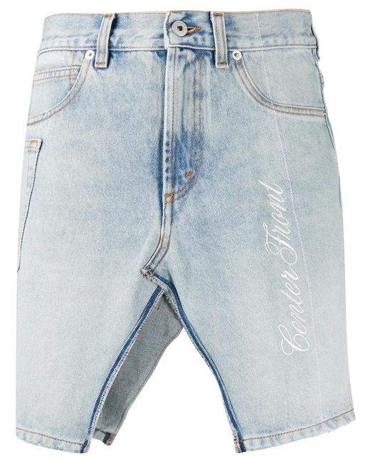 Heron Preston Blue X Sami Miro Split Detail Denim Skirt