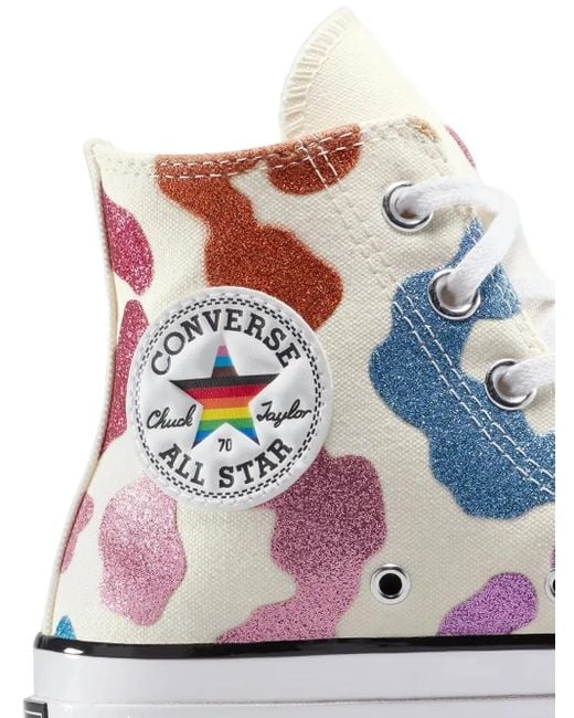 Converse White Chuck 70 Glitter-Patch Sneakers