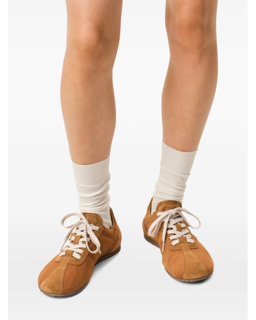 AMI Brown Nylon Soft Sneakers