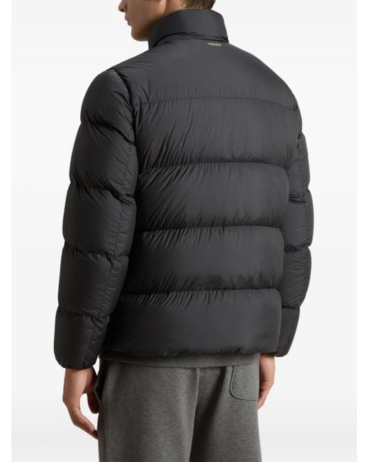 Woolrich Gray Quilted Mock-Neck Jacket for men
