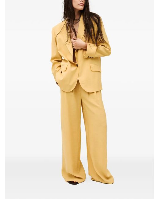 Ba&sh Yellow Dalena Single-Breasted Notched-Lapels Jacket