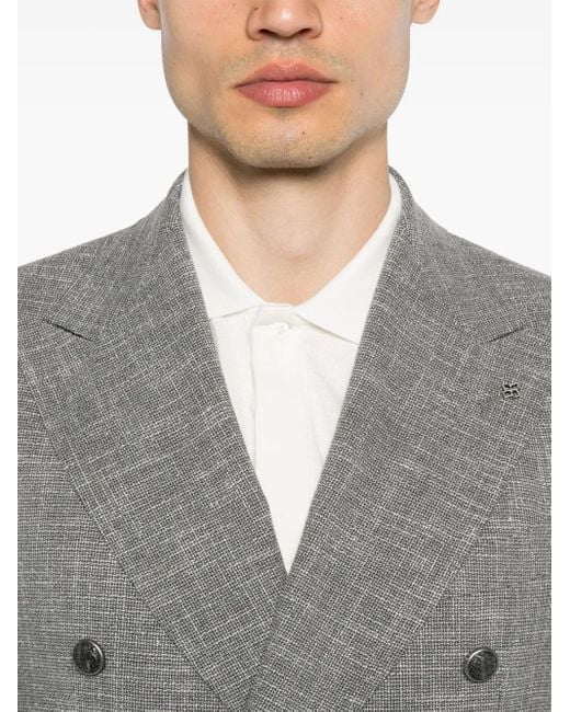 Tagliatore Gray Double-Breasted Blazer for men
