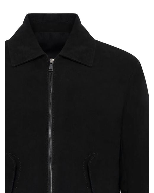 Franzese Collection Black Zip Leather Jacket for men