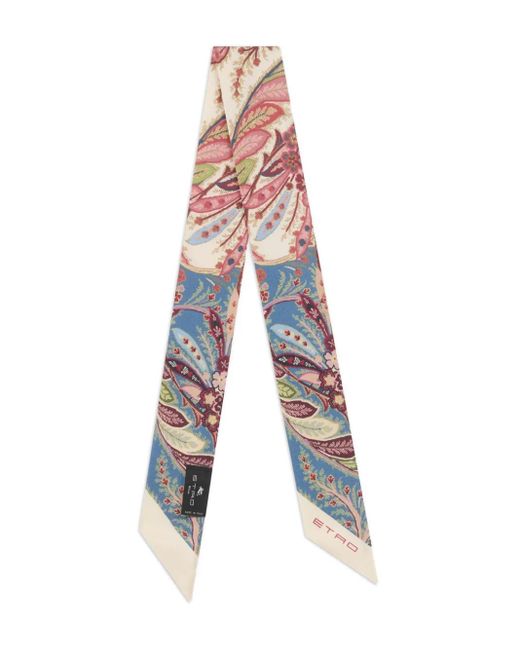 Etro ペイズリー シルクスカーフ White