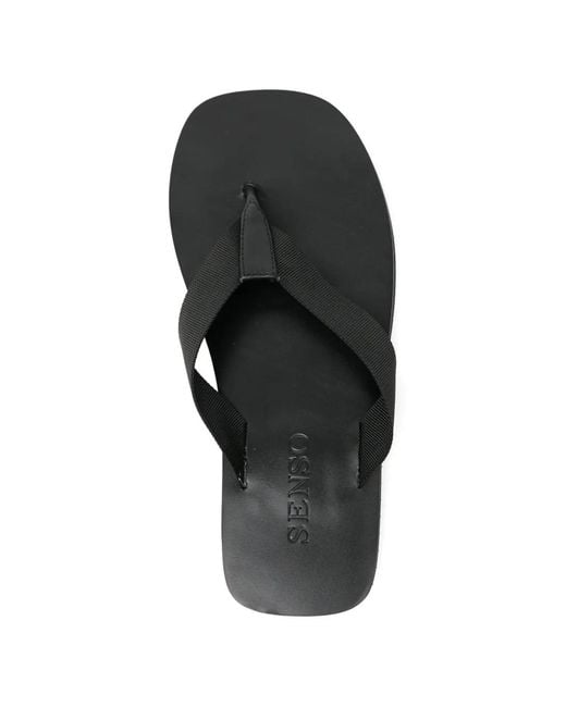 Senso Black Xylon Rubber Thongs