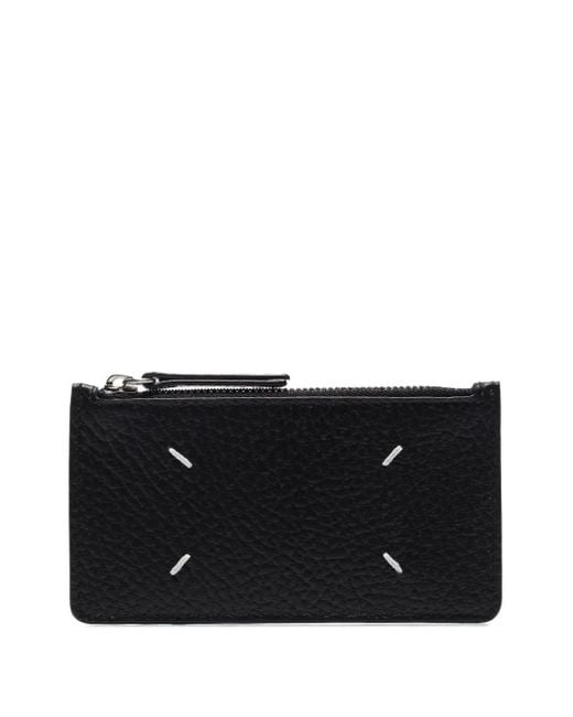 Maison Margiela Black Zip-Fastening Leather Card Holder