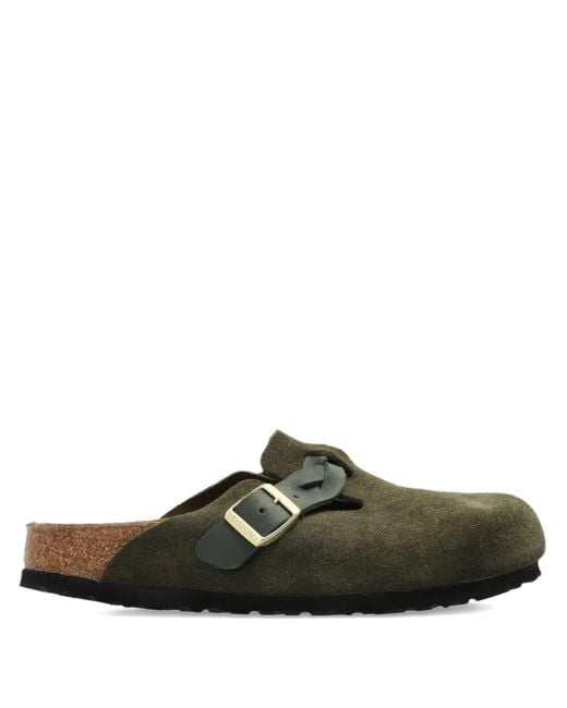 Slippers Boston Con Fibbia di Birkenstock in Green