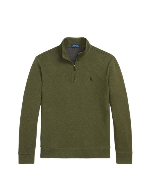 Polo Ralph Lauren Green Quarter-Zip Logo-Embroidered Sweater for men